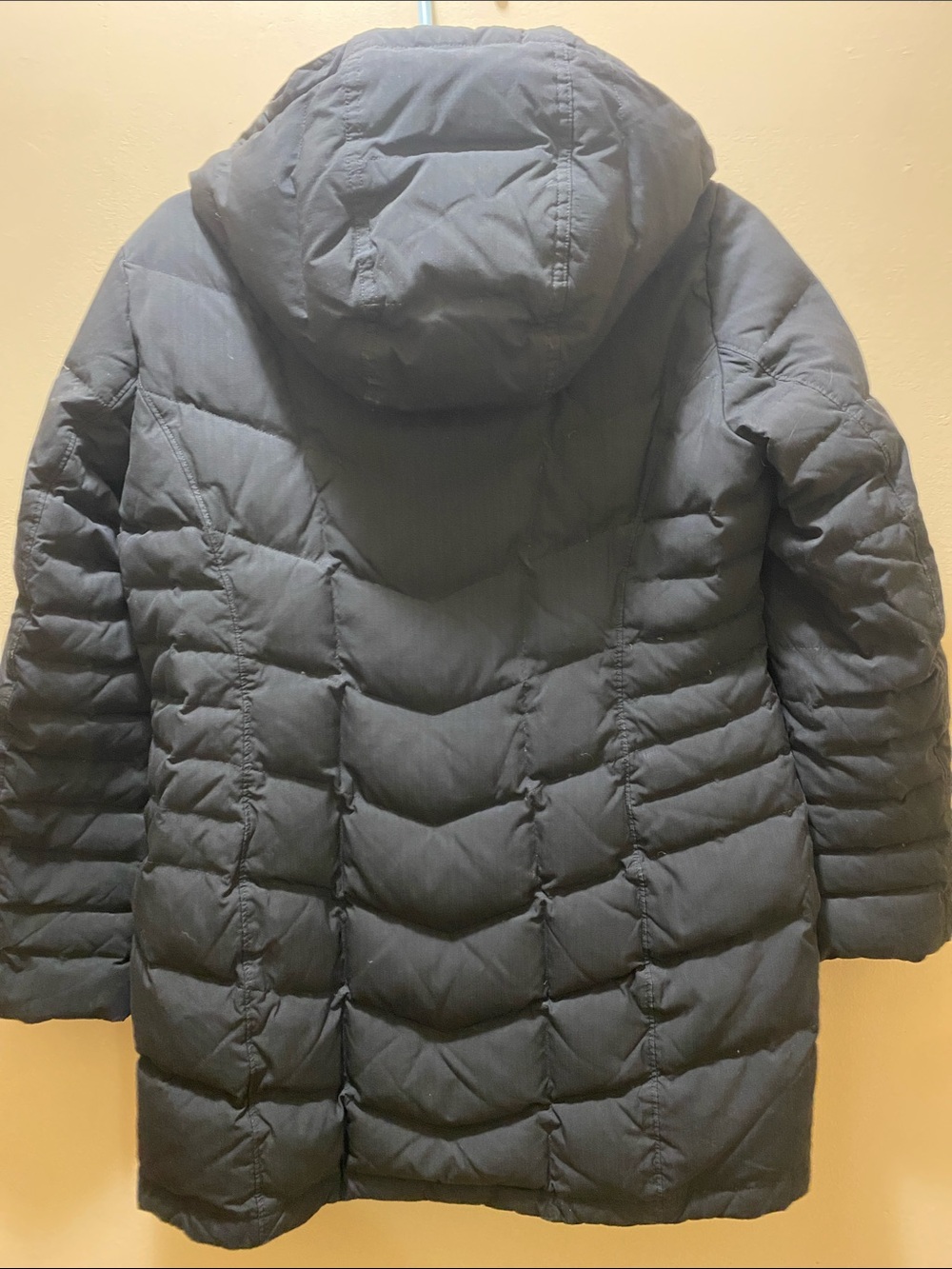 Lands' End Down-Filled Black Quilted Hooded Puffer Coat-Small Outerwear Winter - Picture 3 of 10